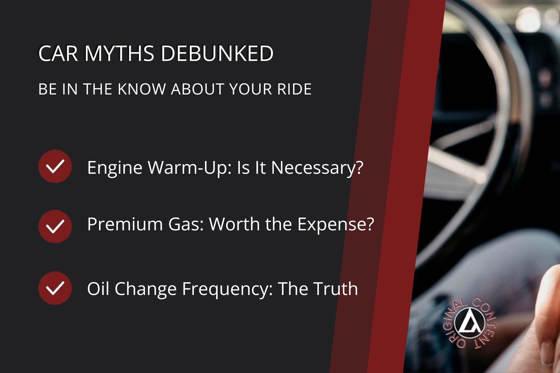 Car myths debunked Car myths debunked
