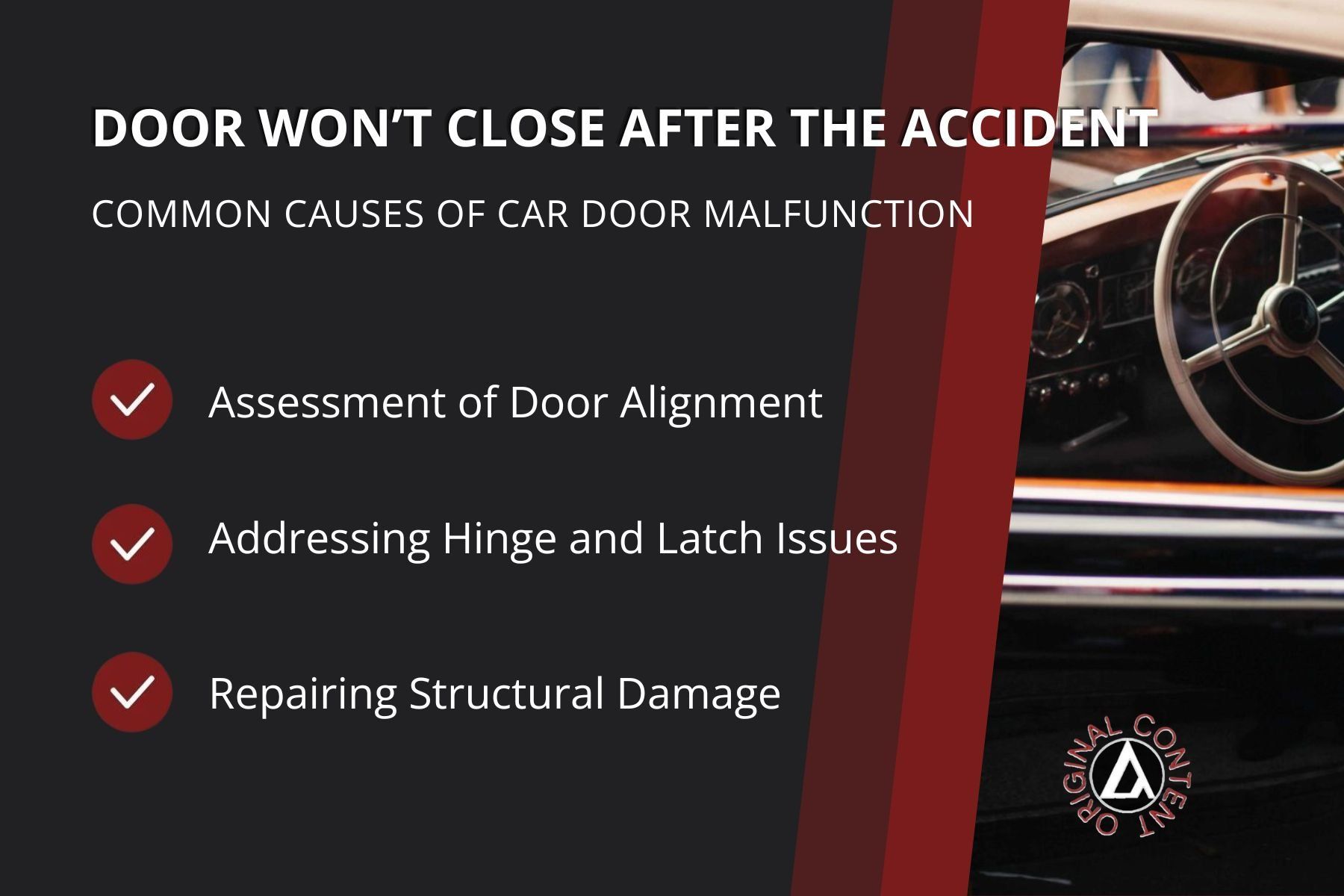 Car Door Won't Close After Accident Car Door Won't Close After Accident