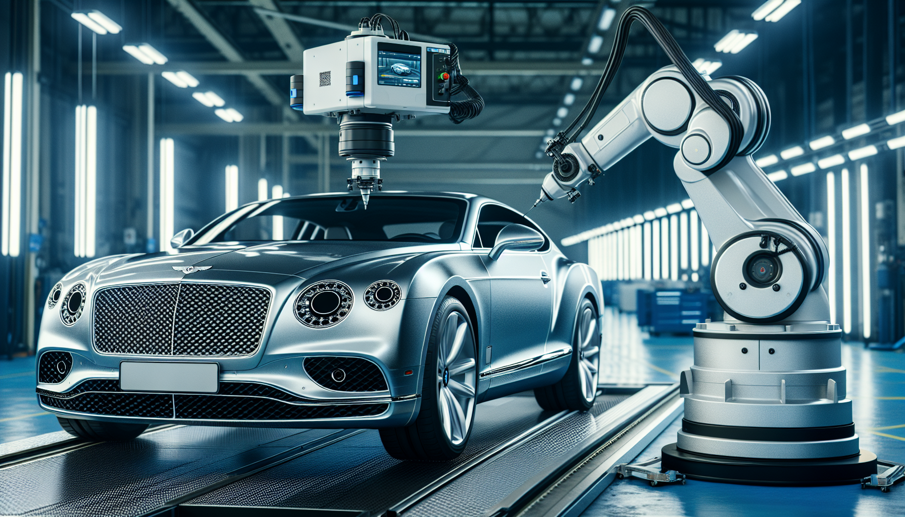 Quality control inspection in Bentley auto body repair