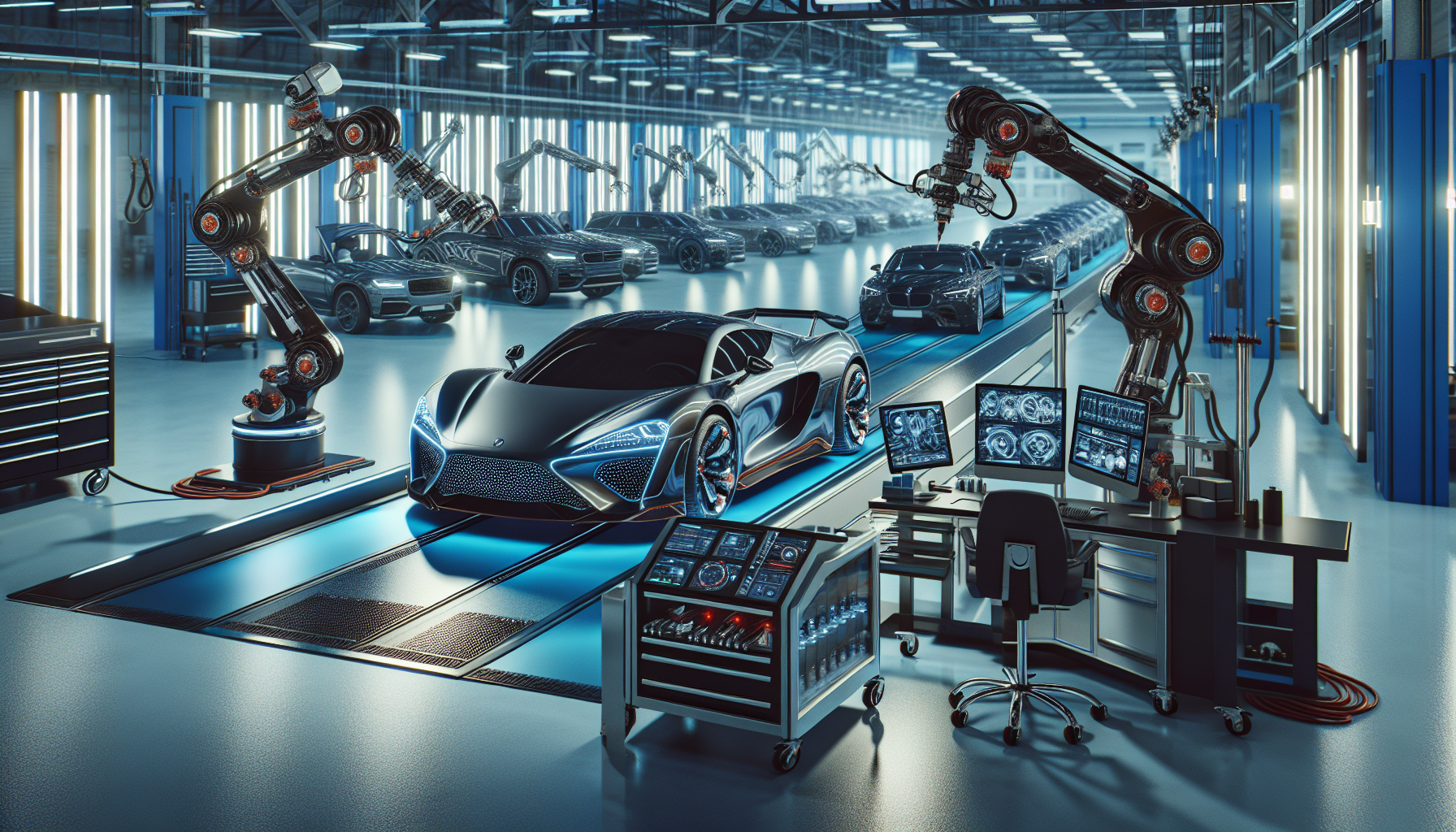 Luxury auto body shop with advanced technology and equipment