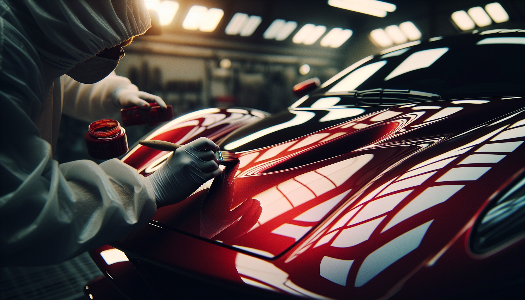 Meticulous paintwork on Italian exotic car