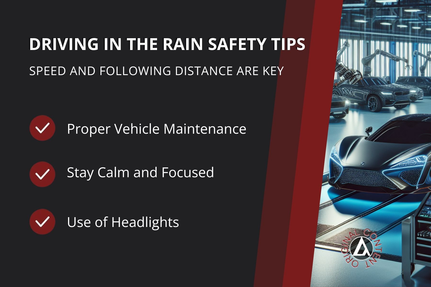 Driving in the rain tips.